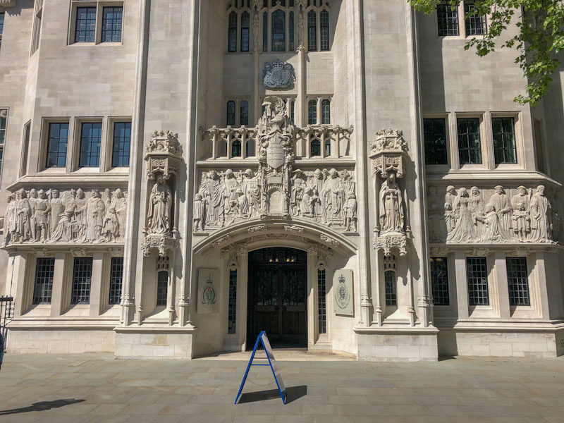 The Supreme Court door and doorway with stunning carvings, Westminster, London, May 2022