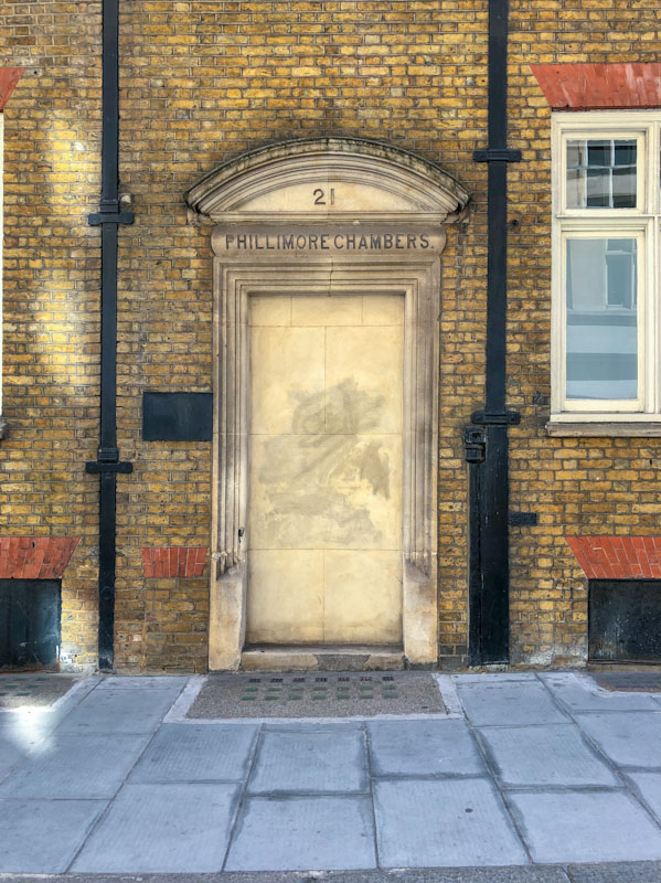 Ghost door at Phillimore Chambers, Westminster, London, May 2022
