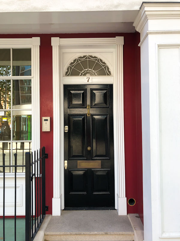 Westminster door with beautiful fanlight, Westminster, London, May 2022