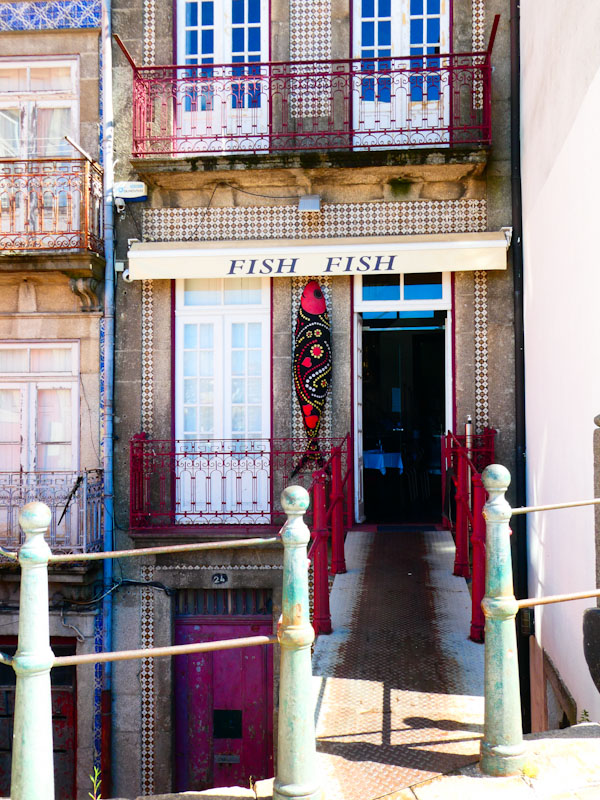 Fish Fish and door below, Porto, Portugal, June 2022
