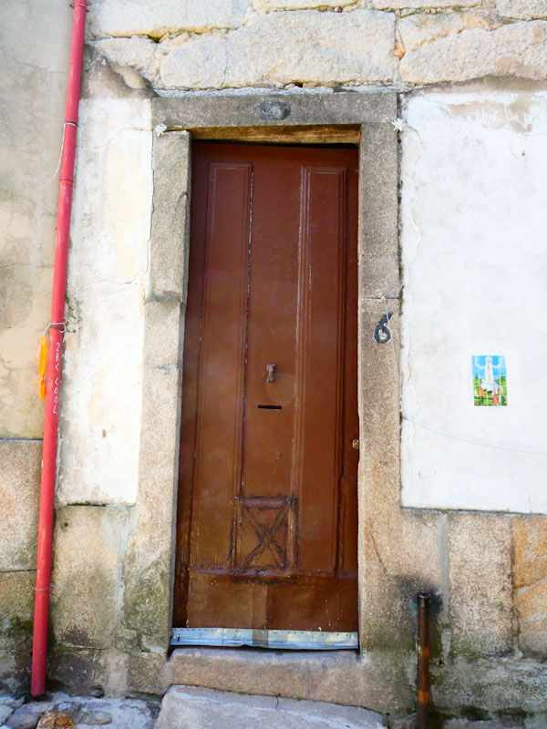 Tall brown door, Porto, Portugal, June 2022