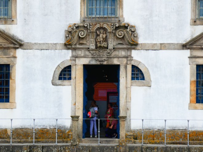 Beautiful stone door surround, Porto, Portugal, June 2022