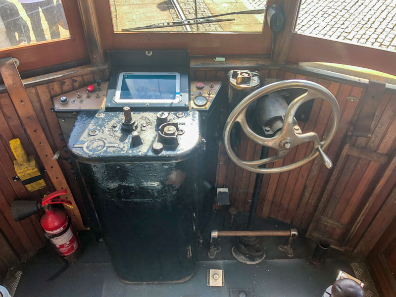 Porto tram driver's console, line 1, Porto, Portugal, June 2022