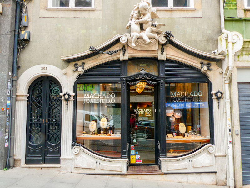 Neo classical? shop front, doorway and door, Porto, Portugal, June 2022