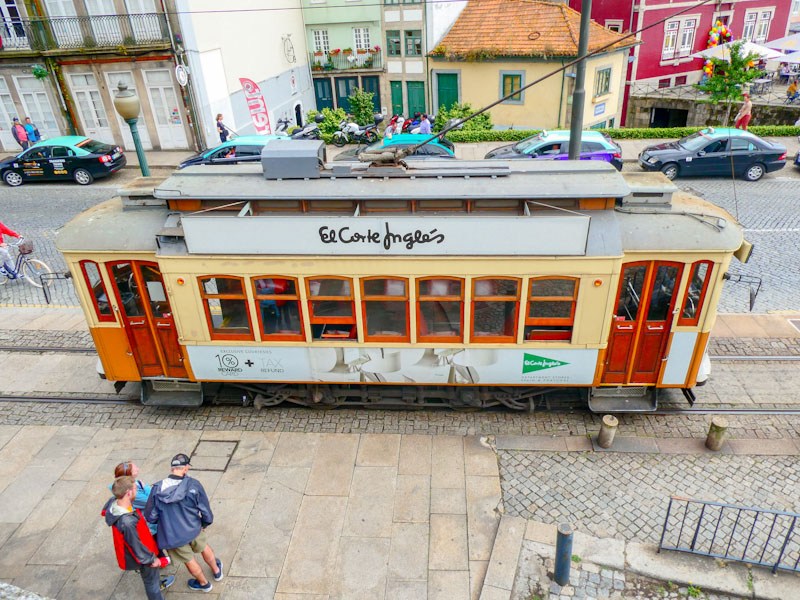 Porto Tram carriage and doors, line 1, Porto, Portugal, June 2022