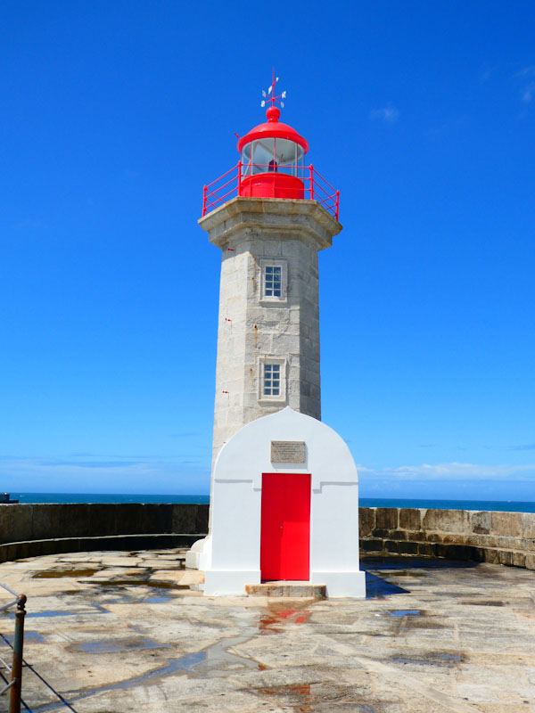 Lighthouse with red door, Foz do Douro, Porto, Portugal, June 2022