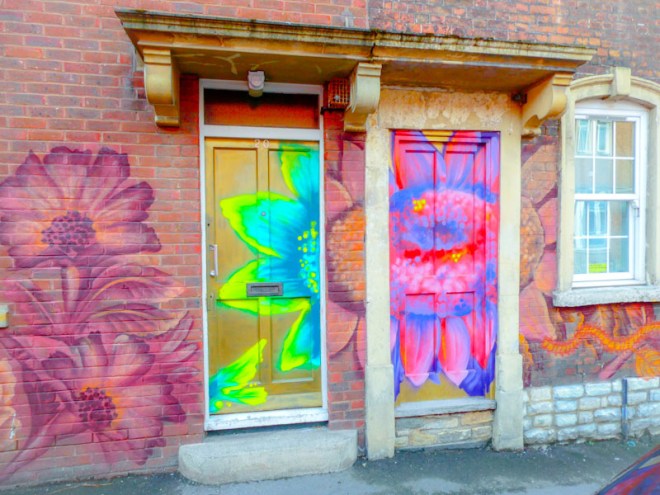 Pair of doors, Jamaica Street, Bristol, May 2022