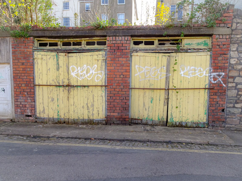 Garage doors in Cotham, Bristol, April 2020