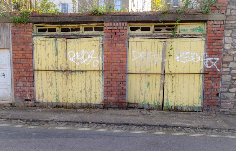 Garage doors in Cotham, Bristol, April 2020