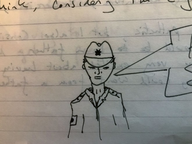 Japanese war film, doodle. Koei Maru 30, July 1988