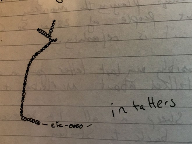 Bead bracelet broken, doodle, Koei Maru 30, July 1988