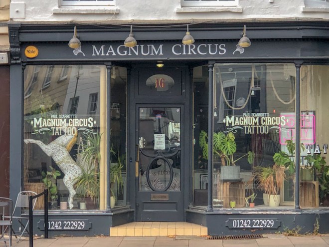 Magnum Circus door, Cheltenham, July 2022