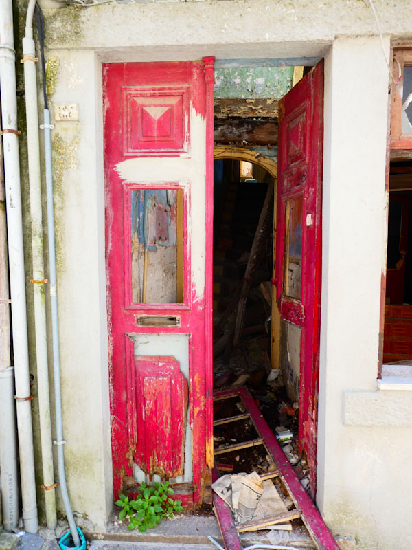 Doors from a derelict building, Porto, Portugal, June 2022