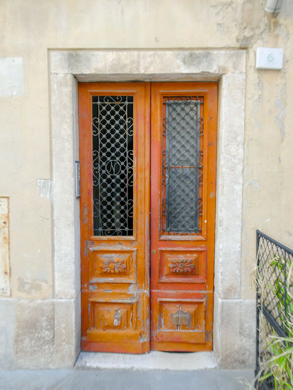 Pretty wooden door, Pula, Croatia, August 2023