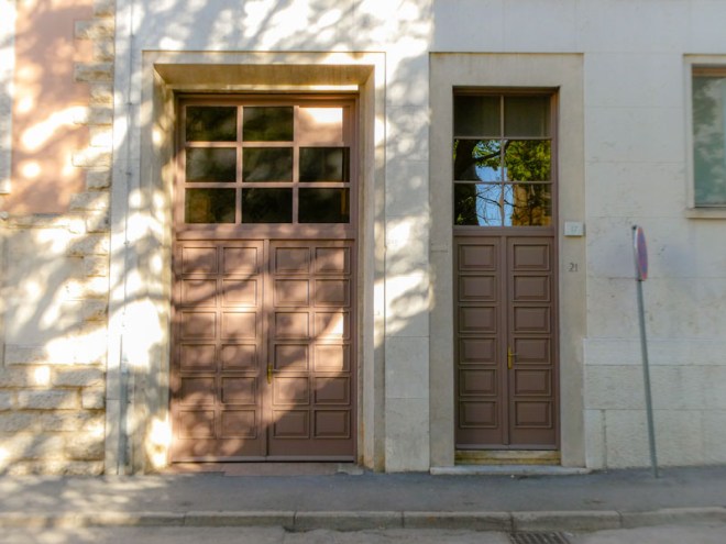 Corporate city doors, Pula, Croatia, August 2023