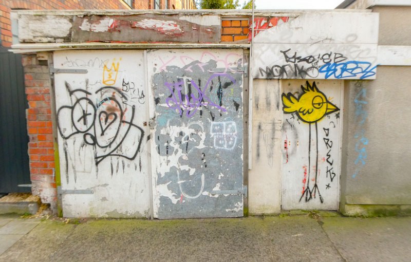 "Seen better days" garage doors, Greenbank, Bristol, February 2023