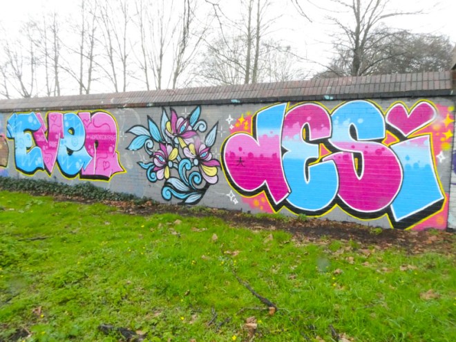 Evey, Peggy and Desi, Sparke Evans Park, Bristol, March 2023