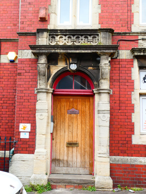 Boring modern door and fine doorway, Bristol, May 2022