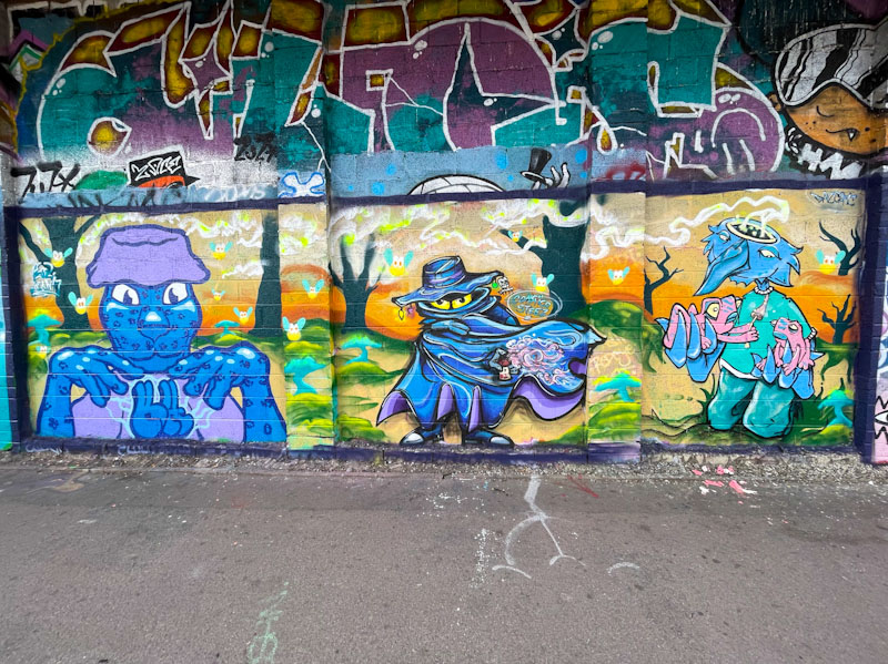 Kool Hand, Conrico and Daz Cat M32 Cycle path, Bristol, April 2023