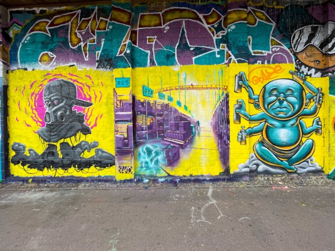 Laic217, Sako and Zake, M32 Cycle path, Bristol, April 2023