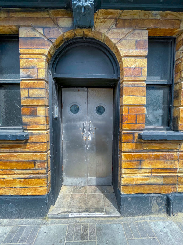 Steel doors, Weston-super-Mare, May 2023