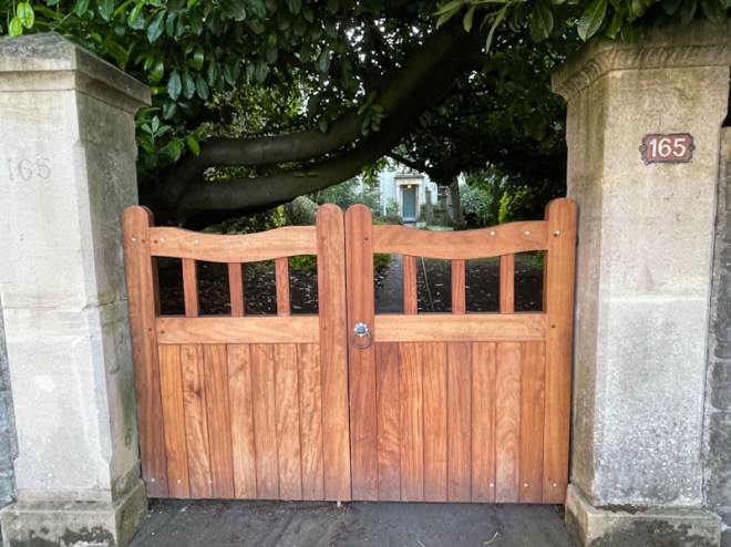 Gate and door, Cheltenham Road, Bristol, May 2023