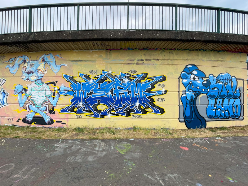 Daz Cat, Werm and Kool Hand, Cumberland Basin, Bristol, June 2023