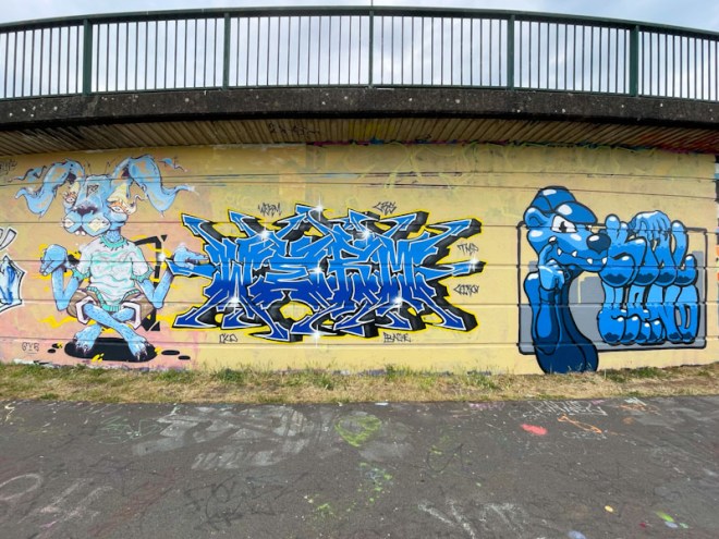 Daz Cat, Werm and Kool Hand, Cumberland Basin, Bristol, June 2023