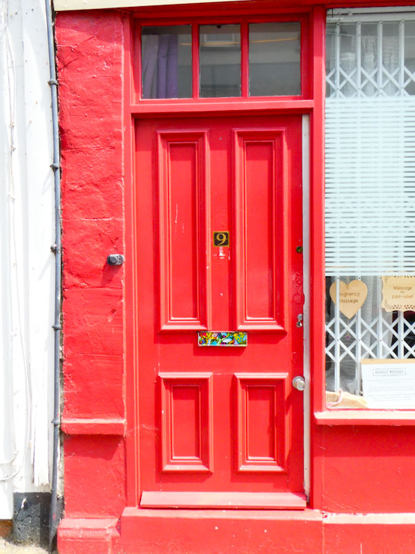 Vibrant red door, Weston-super-Mare, May 2023