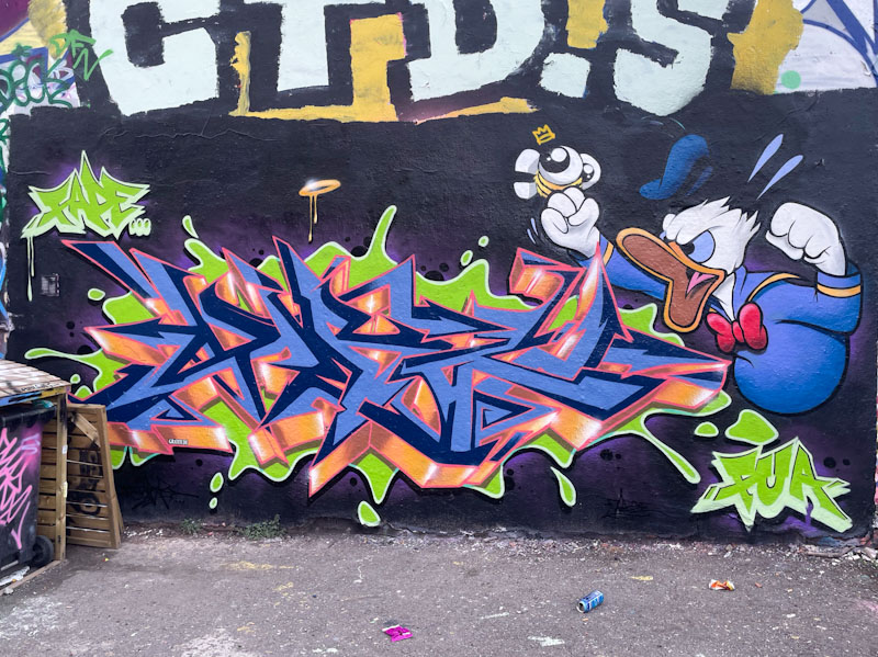 Dibz and Fade with a Cheo bee, Dean Lane, Bristol, June 2023