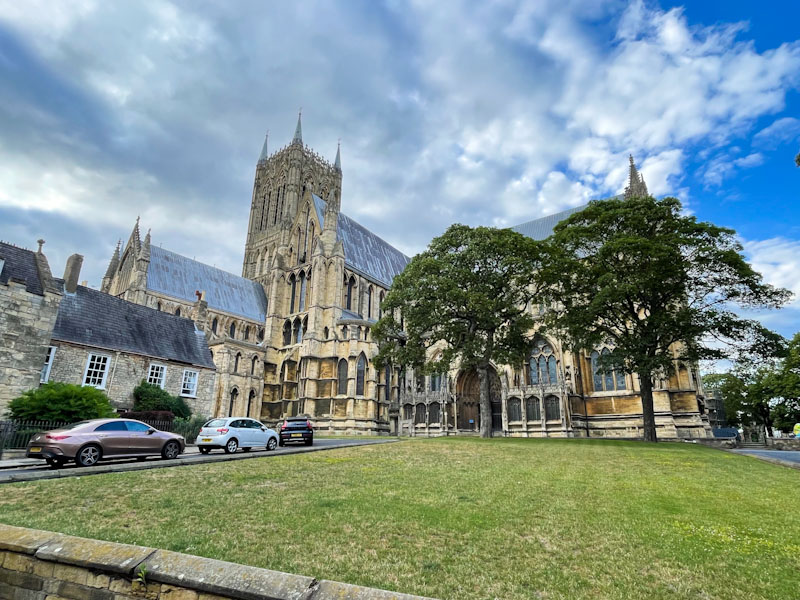 Lincoln Cathedral from the south east, Lincoln City, July 2023