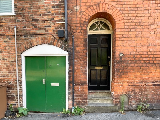 Green door, Black door, Lincoln, July 2023