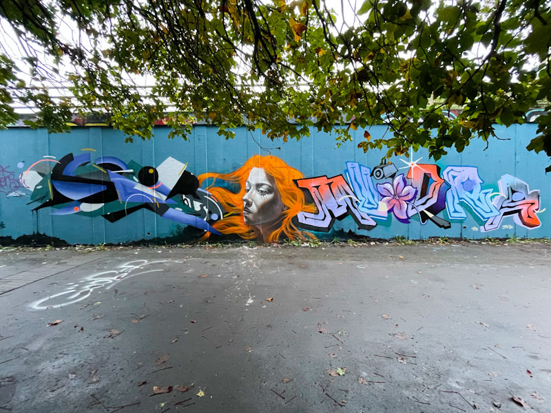 Saor, Kosc and Mudra, M32 roundabout, Bristol, October 2023