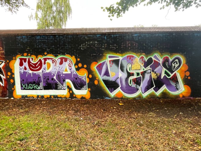 Lupa and Desi, Sparke Evans Park, Bristol, October 2023