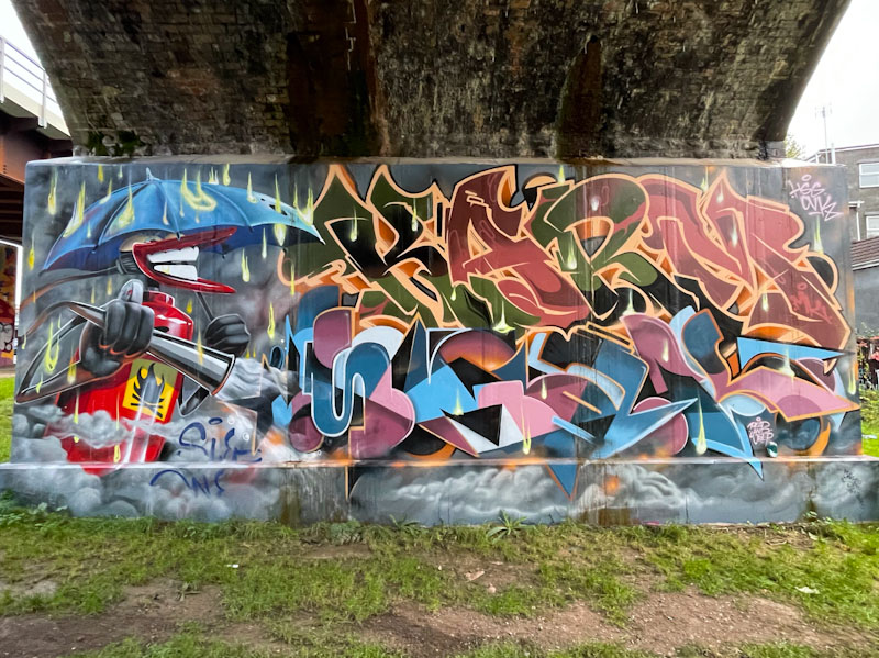 Sled One, Karmone and Smak, M32 Cycle path, Bristol, October 2023