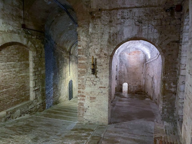 Subterranean archways, gates and ghost doors, Perugia, Umbria, Italy, July 2023
