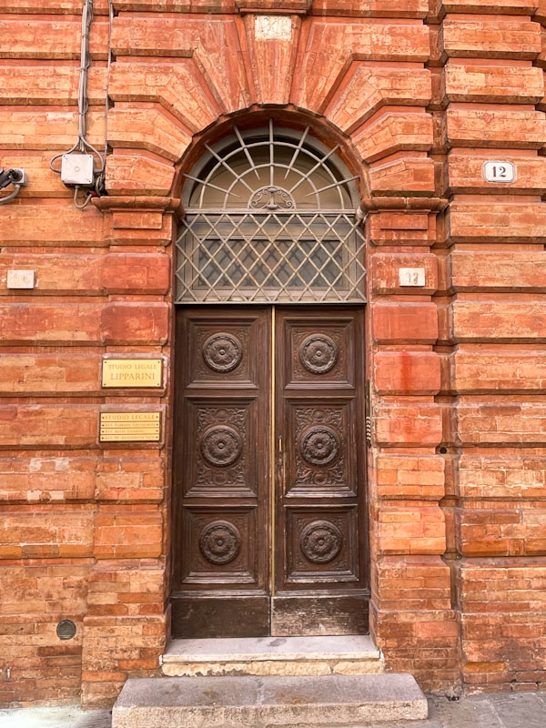 Six panelled door, Perugia, Umbria, Italy, July 2023