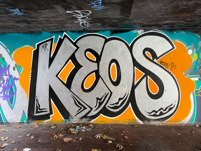 Mr Keos, M32 Cycle path, Bristol, December 2023