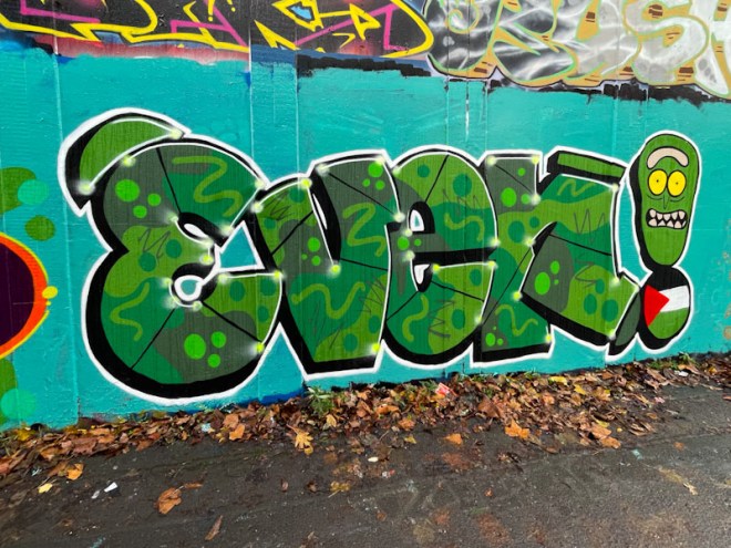 Evey, M32 roundabout, Bristol, December 2023