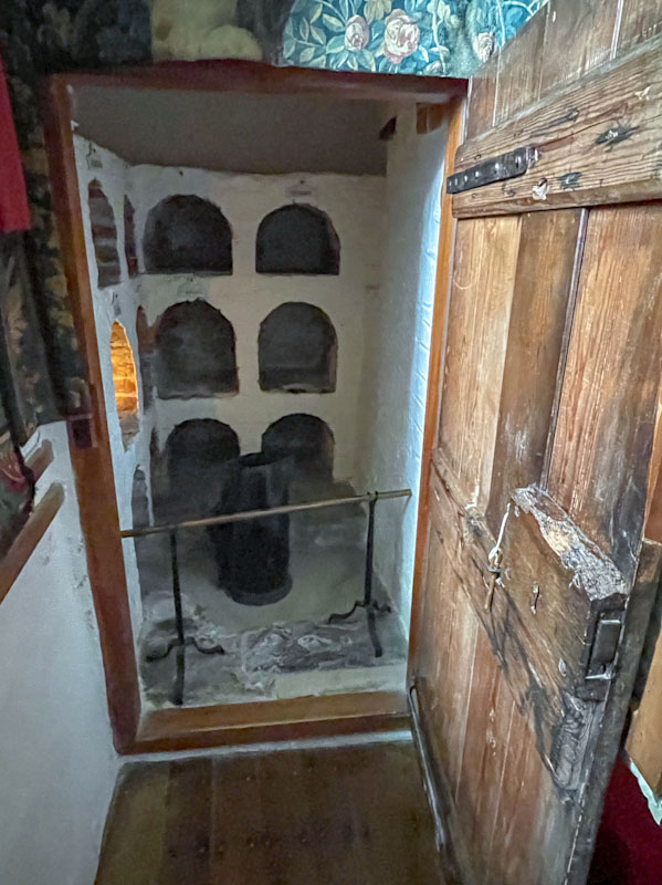 Old door to the wine cellar, Cotehele, Cornwall, August 2023