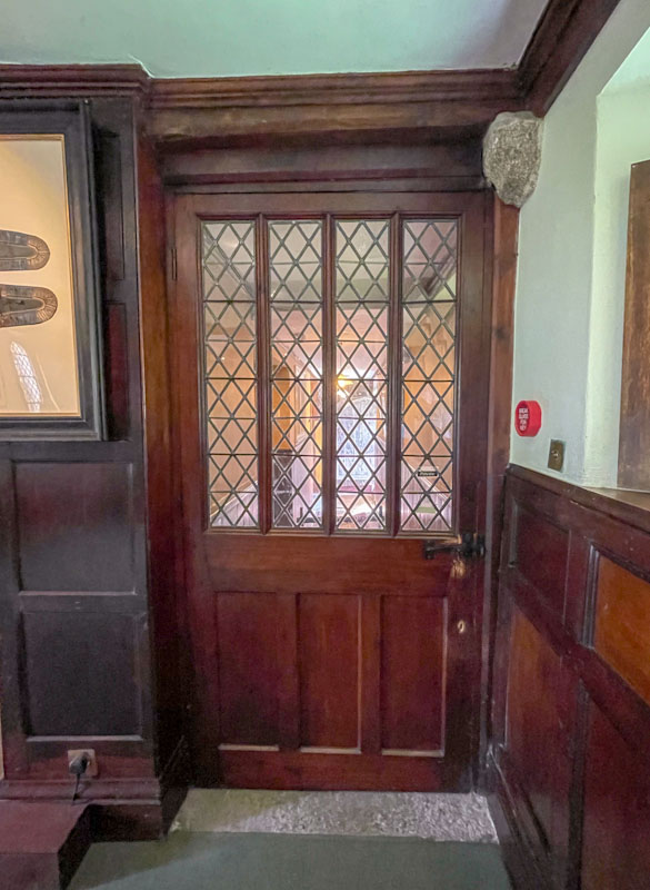 Fabulous glass panelled door, Cotehele, Cornwall, August 2023