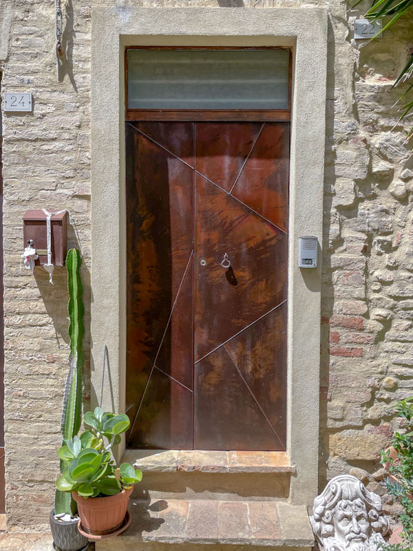 Stunning modern door design, Montefalco, Umbria, Italy, July 2024