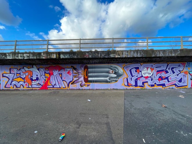 Soap, Zake and Face 1st, M32 Cycle path, Bristol, February 2024