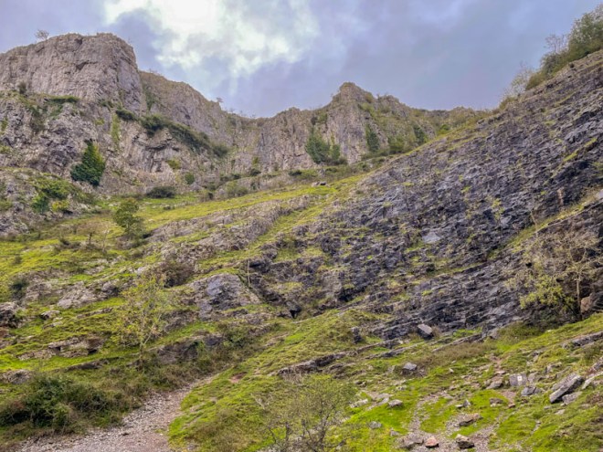 Limestone hillside, Cheddar Gorge, Somerset, October 2023