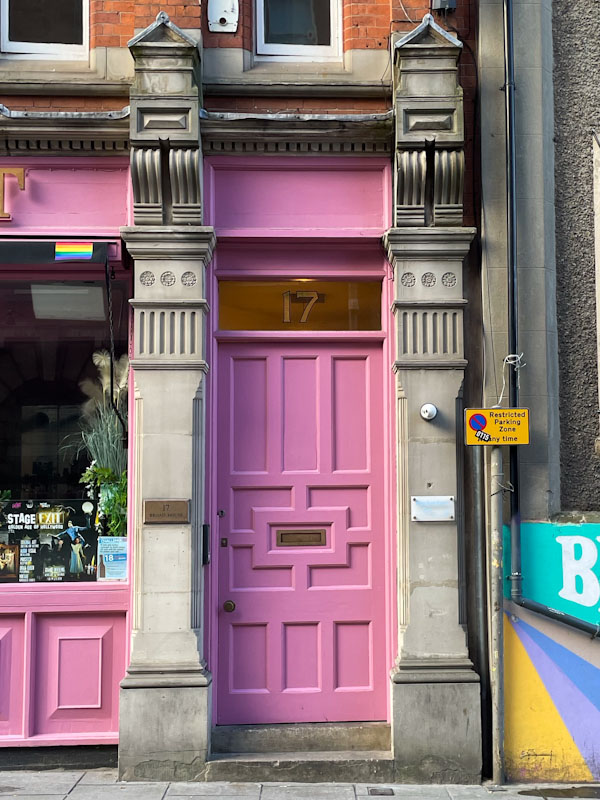Gotta love a pink door, Nottingham, November 2023