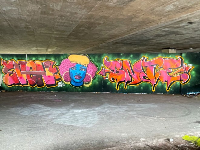 Evey, Pekoe and Bnie, M32 Spot, Bristol, March 2024