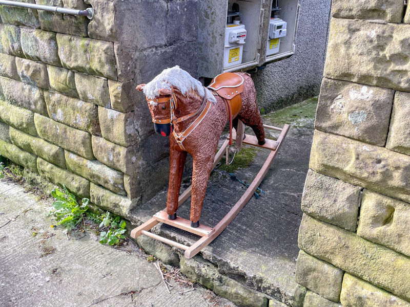 Abandoned rocking horse, Buxton, April 2024