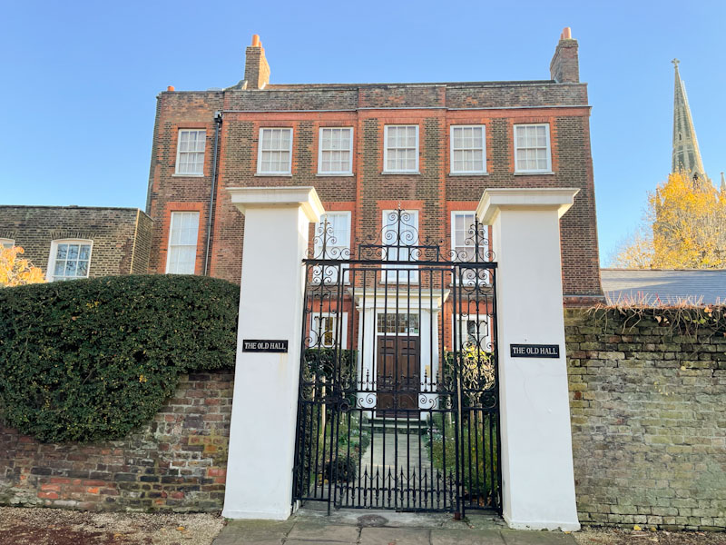 The Old Hall gate and door, Highgate , London, November 2023
