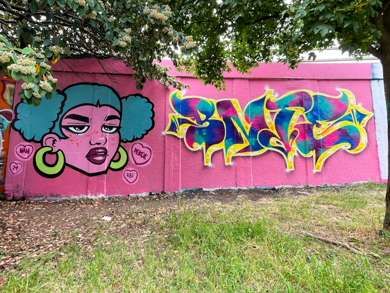 Pekoe and Bnie, M32 roundabout, Bristol, June 2024