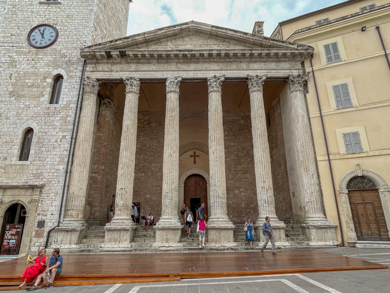 Temple of Minerva with central door, Assisi, Umbria, Italy, July 2023
